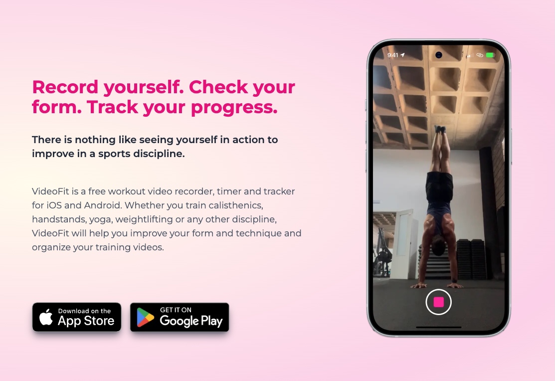 VideoFit: Workout video timer app, gym video log & calisthenics tracker